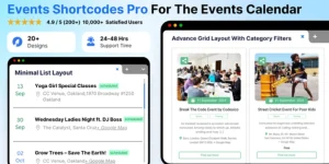 Events Shortcode Pro For Events Calendar WordPress Plugin